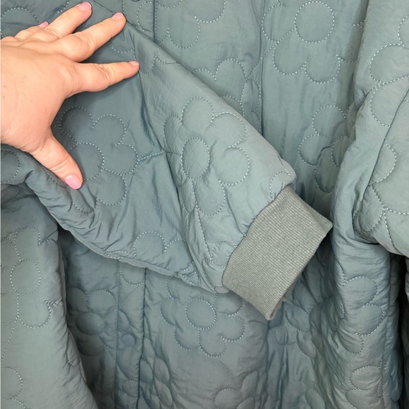 NWT XL Petal Dew Teal Floral Pattern Puffer Jacket - Picture 6 of 11